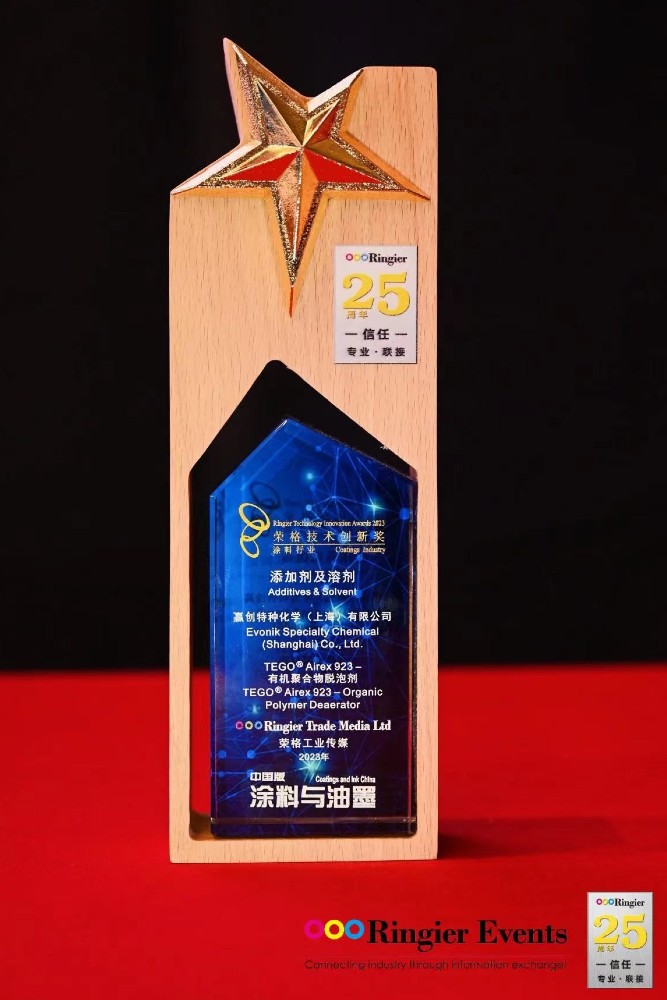 The 2023 Ringier Coating Technology Innovation Award won by Evonik