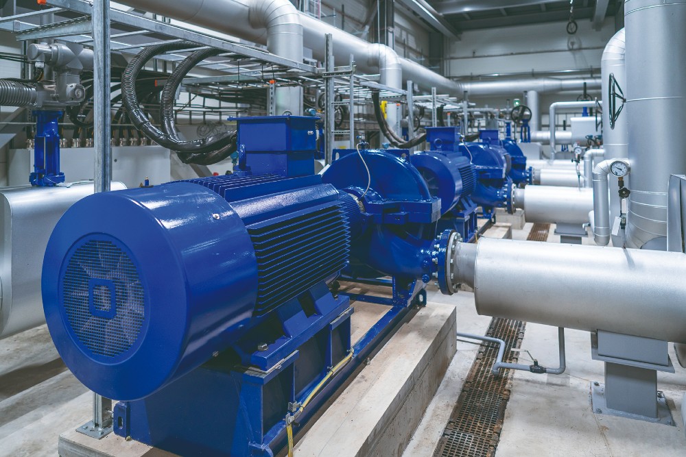 Blue coated systems in an industrial environment