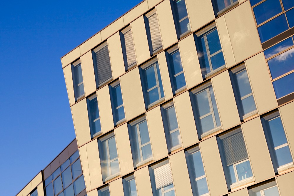 The external facades of a building coated with PPG's Limitless paint