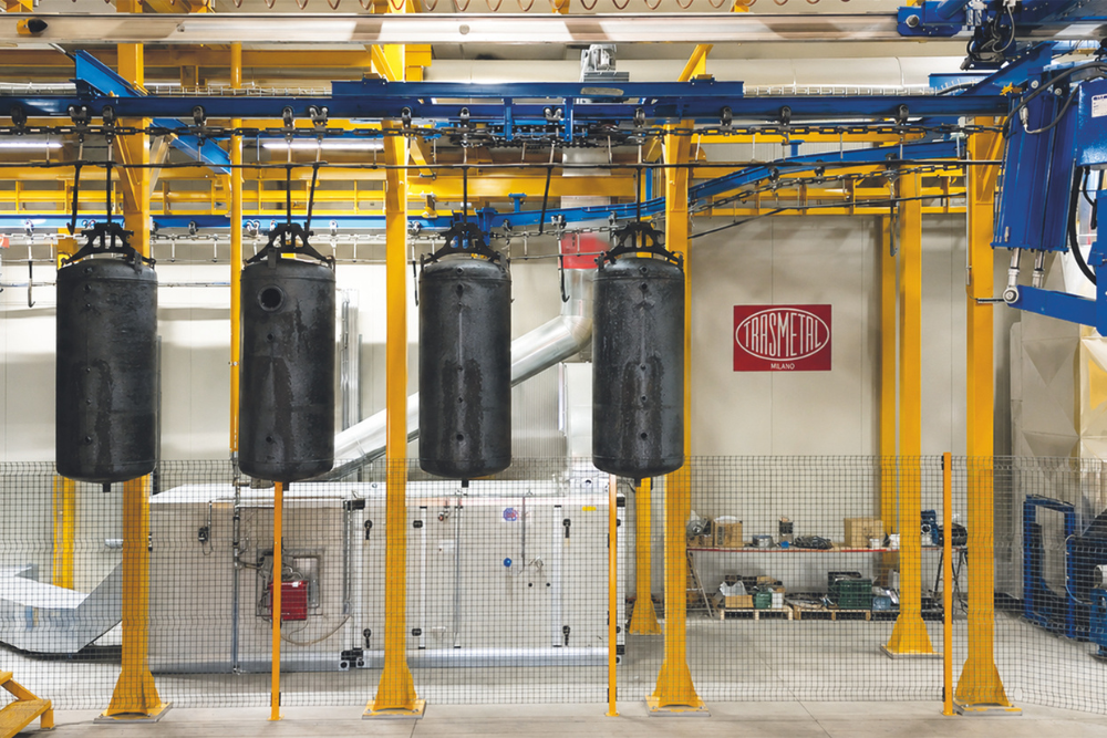 Overview of the enamelling plant supplied by Trasmetal.