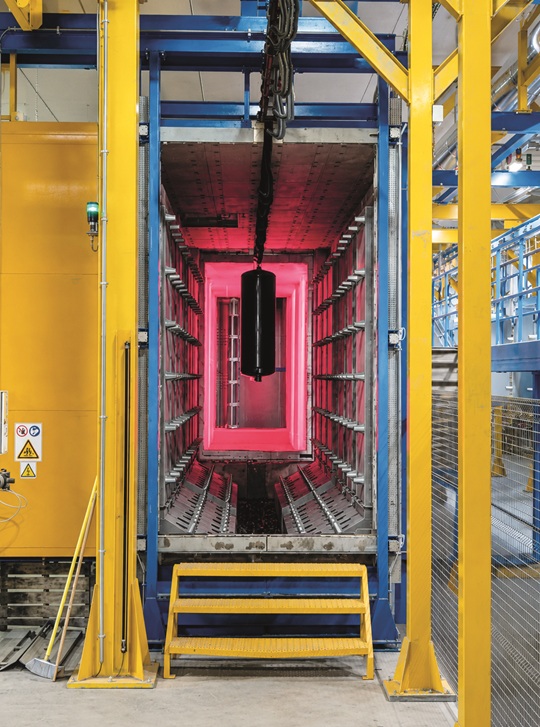 The enamel is fired at temperatures of approximately 800–850 °C.