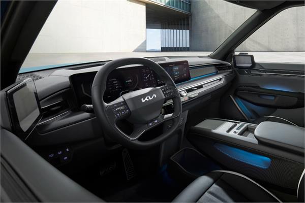 The interiors of the Kia Motors EV9 electric SUV coated with the biobased paint from AkzoNobel