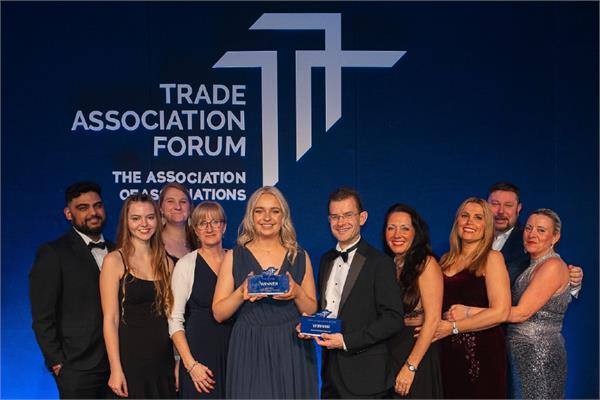 The BCF team winning the Good Governance and Rising Star Awards at the 2023 Trade Association Forum Awards