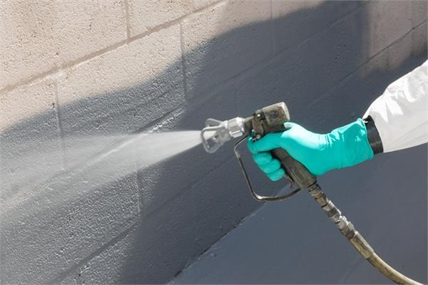 Spray application of the coating
