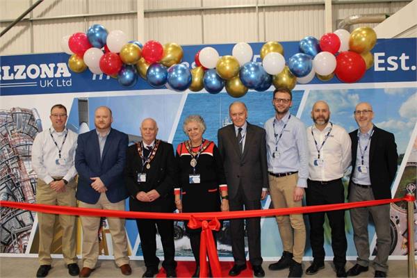 The ribbon cutting ceremony for the new site of Belzona UK