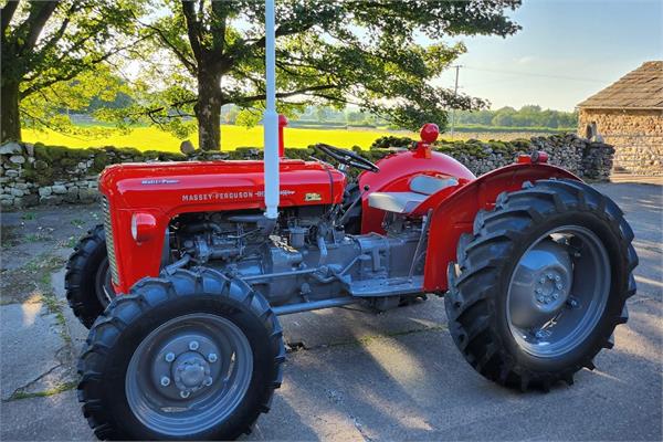 The classic Red Massey Ferguson 35X Multi-Power tractor coated with products for HMG Paints