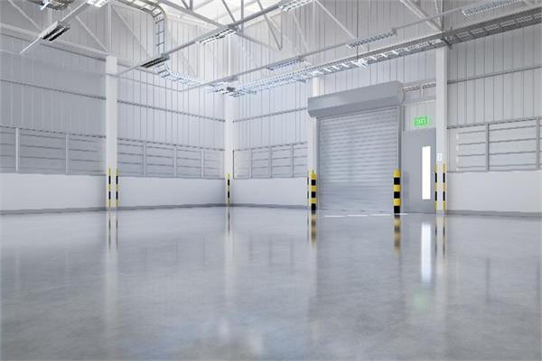 An industrial floor coated with Cortec's MCI-2026 Concrete Primer WB 
