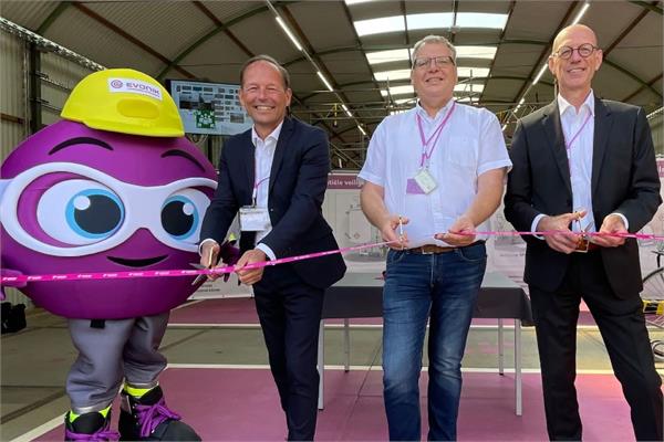 Inauguration ceremony of Evonik Safety Street with the mascot Sasha