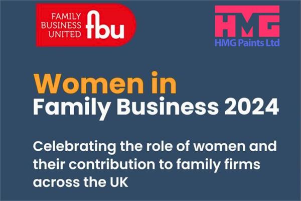 logos of HMG and Women Family Business Report