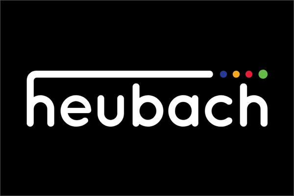 The logo of heubach on a black background