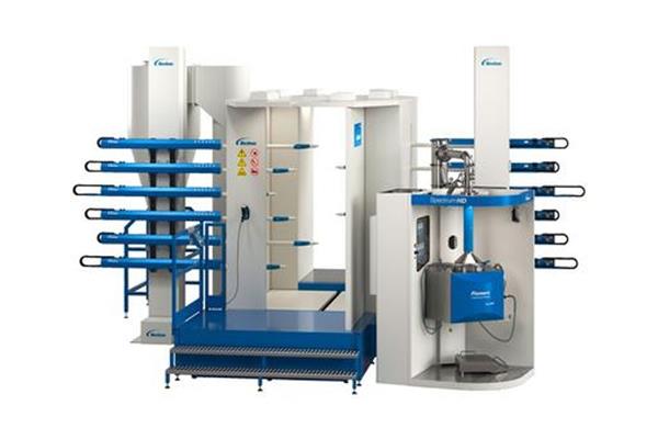 An automatic powder coating booth and the related equipment of Nordson