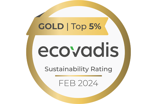 logo of gold rating from EcoVadis to Orion