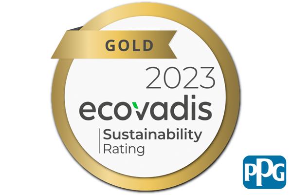 logos of PPG and EcoVadis Gold rating