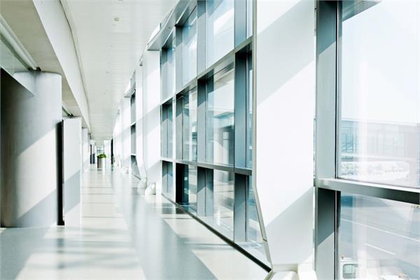 A steel structure inside an architectural building coated with PPG Steelguard