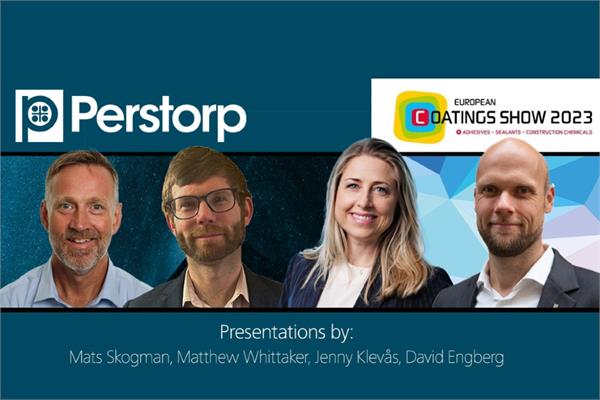 The presentation of the speakers of Perstorp at European Coatings Show 2023