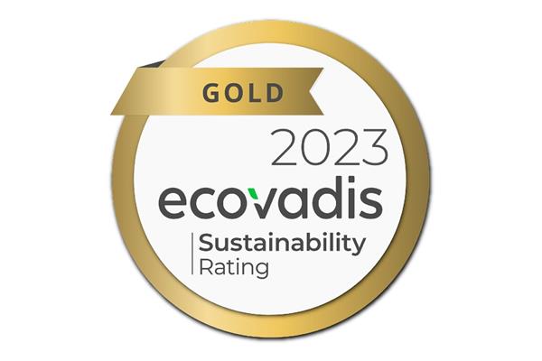 The 2023 gold medal for sustainability of EcoVadis