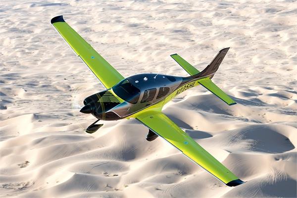 Aircraft flying on a desert