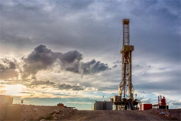 A drilling pipe in a desert