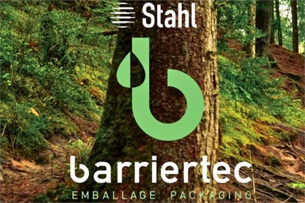 logo og Stahl and Barriertec with forest background