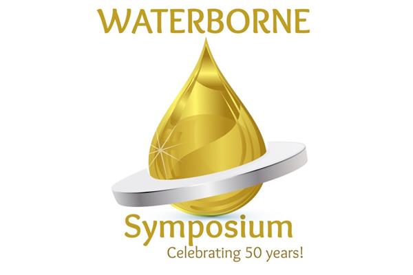 Logo of the 50th anniversary of the Waterborne Symposium
