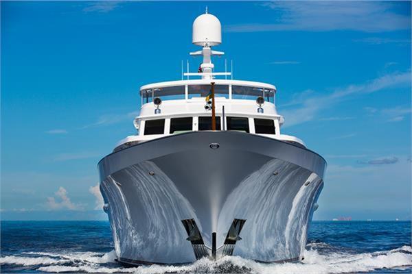 A yatch sailing in the sea